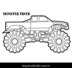 Monster Truck boyama sayfası – boyama çalışması, yaratıcılığı geliştirir