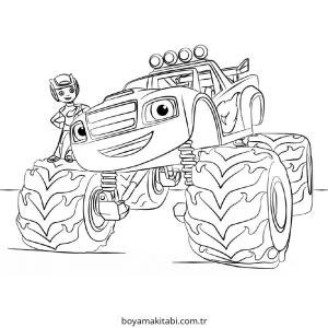 Monster Truck boyama sayfası – eğlenceli etkinlik, el becerilerini geliştirir