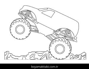 Monster Truck boyama sayfası – sanatsal çalışma, çocuklar için