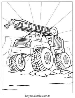 Monster Truck boyama sayfası – ücretsiz yazdır, boyama etkinliği