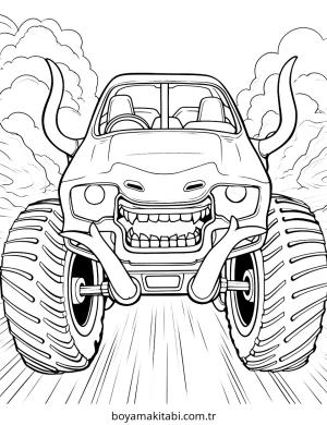 Monster Truck boyama sayfası – sanatsal çalışma, çocuklar için