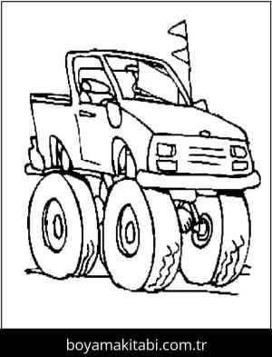 Monster Truck boyama sayfası – keyifli zaman, renkli çizimler
