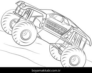 Monster Truck boyama sayfası – el becerilerini geliştirir, boyama çalışması