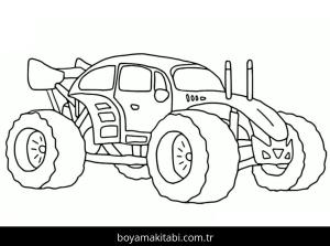Monster Truck boyama sayfası – PDF indir, sevimli karakter
