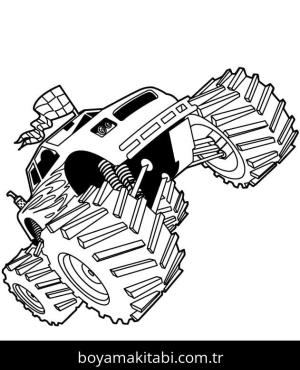 Monster Truck boyama sayfası – okul öncesi, evde etkinlik