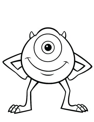 Monsters Inc. boyama sayfası,  coloring page, Mike gülümsüyor, 