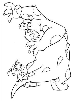 Monsters Inc. boyama sayfası,  coloring page, Sully ve Boo Yazdırılabilir, 