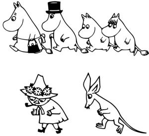 Moomin boyama sayfası,  coloring page, Moomin anahat baskısı, 