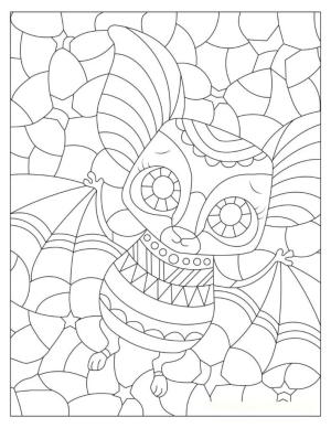 Morcego boyama sayfası,  coloring page, Yarasa Mandalası, 