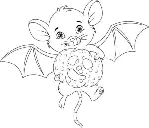 Morcego boyama sayfası,  coloring page, Pastayı Tutan Yarasa, 