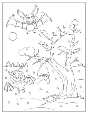 Morcego boyama sayfası,  coloring page, Üç çizgi film Yarasa, 