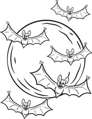 Morcego boyama sayfası,  coloring page, Beş Uçan Yarasa, 