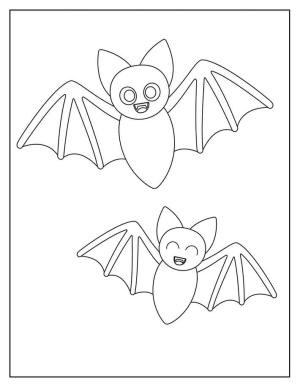 Morcego boyama sayfası,  coloring page, Korkunç Sevimli Yarasa, 