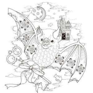 Morcego boyama sayfası,  coloring page, Yarasa Yetişkinler Içindir, 