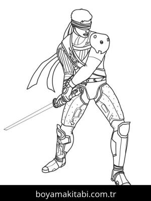 Mortal Kombat boyama sayfası – sevimli karakter, sanatsal çalışma