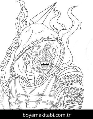 Mortal Kombat boyama sayfası – PDF indir, sevimli karakter
