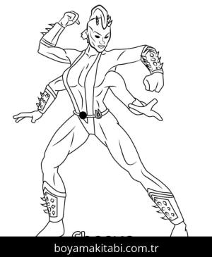 Mortal Kombat boyama sayfası – eğlenceli etkinlik, el becerilerini geliştirir