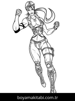Mortal Kombat boyama sayfası – basit çizim, kolay boyama