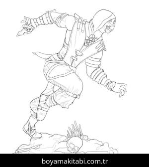 Mortal Kombat boyama sayfası – sanatsal çalışma, çocuklar için