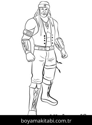 Mortal Kombat boyama sayfası – çizgi film temalı, basit çizim
