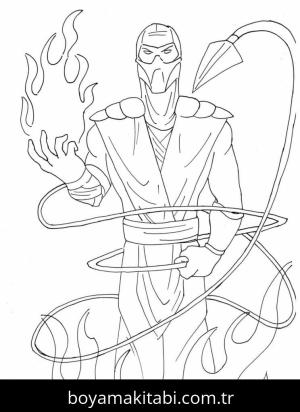 Mortal Kombat boyama sayfası – boyama çalışması, yaratıcılığı geliştirir