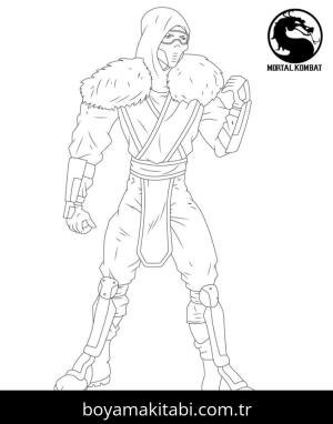 Mortal Kombat boyama sayfası – basit çizim, kolay boyama