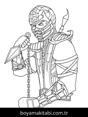 Mortal Kombat boyama sayfası – boyama etkinliği, çocuk aktivitesi