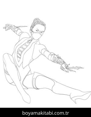 Mortal Kombat boyama sayfası – çocuklar için, çizgi film temalı