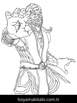 Mortal Kombat boyama sayfası – renkli çizimler, okul öncesi