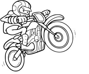 Motokros boyama sayfası,  coloring page, Motokros atlama çizimi, 