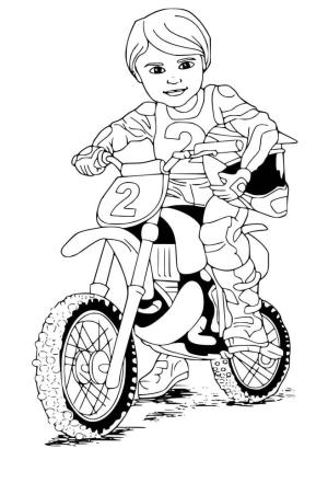 Motokros boyama sayfası,  coloring page, Motokros çocukları çiziyorum, 