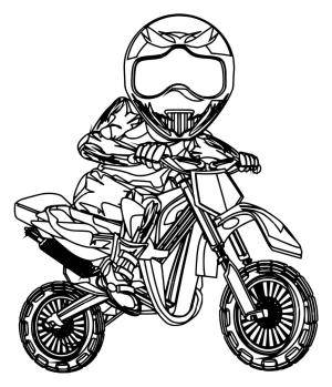 Motokros boyama sayfası,  coloring page, Çocuklar için motokros sporu çizimi, 