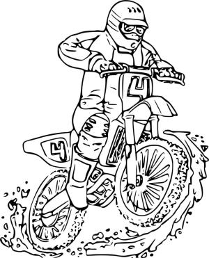 Motokros boyama sayfası,  coloring page, Hızlı Motokros Sürücüsünü Çiz, 