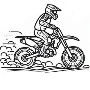 Motokros boyama sayfası,  coloring page, Motosikletli bir çocuk çizin, 