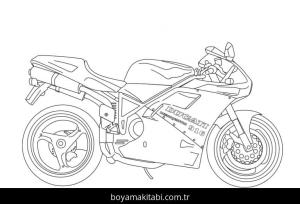Motosiklet boyama sayfası – sanatsal çalışma, çocuklar için