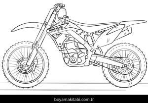 Motosiklet boyama sayfası – boyama çalışması, yaratıcılığı geliştirir
