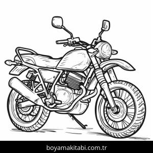 Motosiklet boyama sayfası – kolay boyama, eğitici aktivite