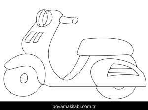 Motosiklet boyama sayfası – basit çizim, kolay boyama