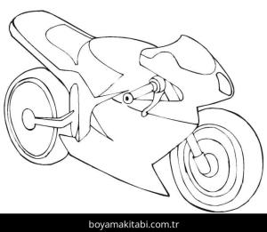 Motosiklet boyama sayfası – renkli çizimler, okul öncesi