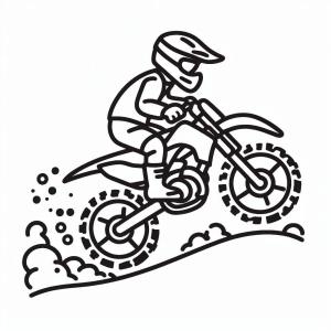 Motosiklet boyama sayfası,  coloring page, Motokros Çekilişi, 