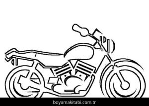 Motosiklet boyama sayfası – sevimli karakter, sanatsal çalışma