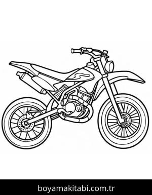 Motosiklet boyama sayfası – eğitici aktivite, yaratıcılık