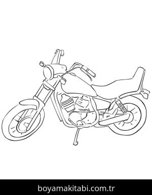 Motosiklet boyama sayfası – çizgi film temalı, basit çizim