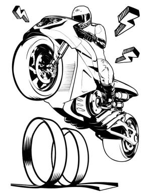 Motosiklet boyama sayfası,  coloring page, Havalı Spor Motosiklet, 