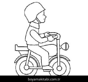 Motosiklet boyama sayfası – boyama çalışması, yaratıcılığı geliştirir