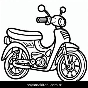 Motosiklet boyama sayfası – okul öncesi, evde etkinlik