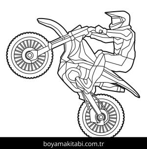Motosiklet boyama sayfası – çocuklar için, çizgi film temalı