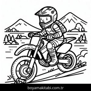 Motosiklet boyama sayfası – yaratıcılık, eğlenceli etkinlik