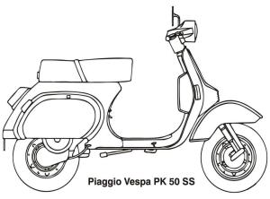 Motosiklet boyama sayfası,  coloring page, Piaggio Vespa Skuter, 