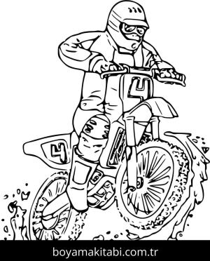 Motosiklet boyama sayfası – kolay boyama, eğitici aktivite